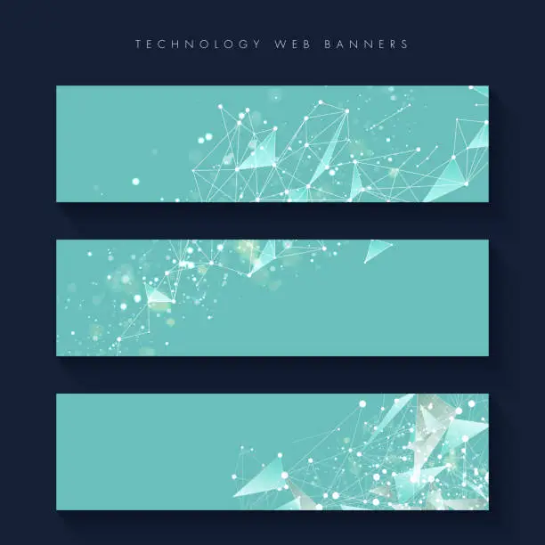 Vector illustration of Modern Technology web banners design template set