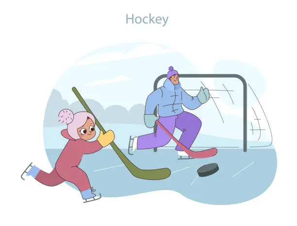Vector illustration of Winter sports fun.