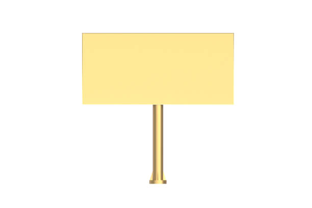 istock Golden billboard isolated on white background. 3d render 2117126825