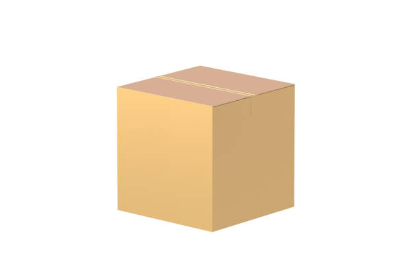 Package on orange background. 3d illustration