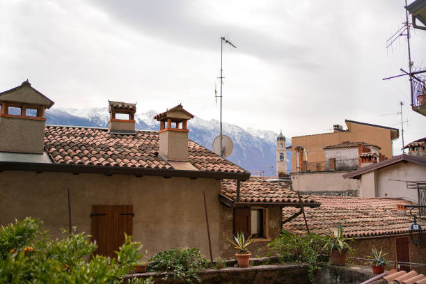 Lake view on Limone sul Garda town.