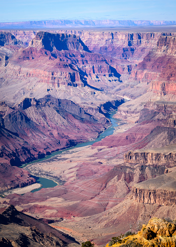 Landscape photograph of the Colorado River in the Grand Canyon from Navajo Point on the south rim.