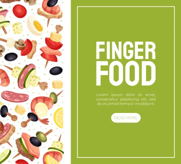 Vector illustration of Canape and Finger Food Banner Design Vector Template