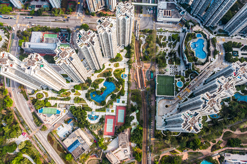 Drone view of Tin Shui Wai, Hong Kong