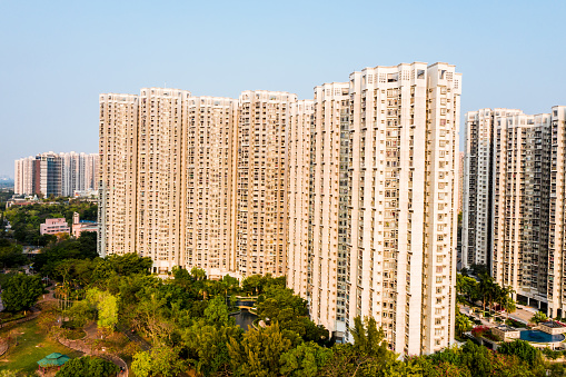 Drone view of Tin Shui Wai, Hong Kong