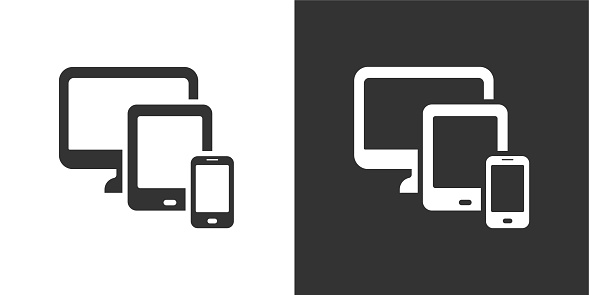Devices solid icons. Containing data, strategy, planning, research solid icons collection. Vector illustration. For website design, logo, app, template, ui, etc
