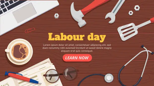 Vector illustration of Labour day banner vector