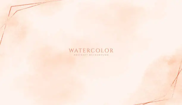 Vector illustration of Abstract horizontal watercolor background. Neutral light brown colored empty space background illustration