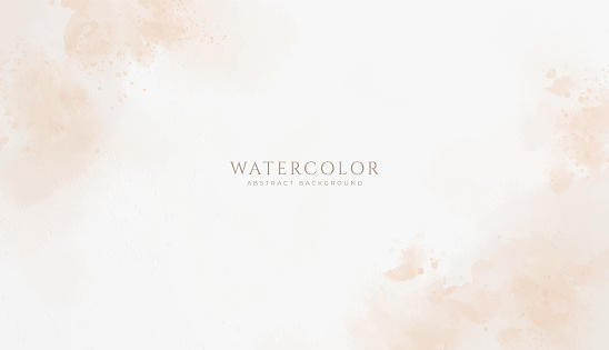 Abstract horizontal watercolor background. Neutral light brown colored empty space background illustration