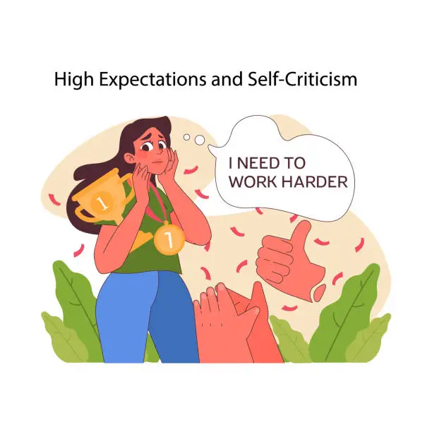 Vector illustration of High expectations concept. Flat vector illustration