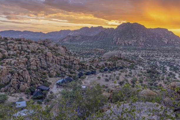 istock Panoramic picture of Damaraland in Namibia during sunset 2117335918
