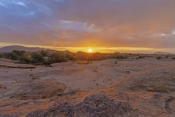 istock Panoramic picture of Damaraland in Namibia during sunset 2117342389