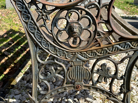 rusty iron railing in private house