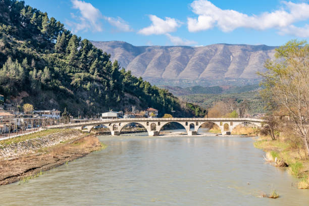 Gorica Bridge over the Osum River in Berat, Albania