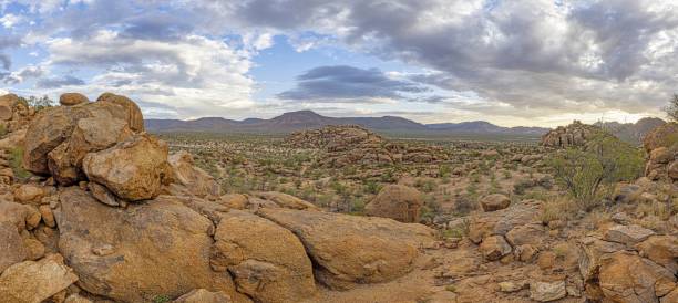 istock Panoramic picture of Damaraland in Namibia under a cloudy sky during the day 2117363734
