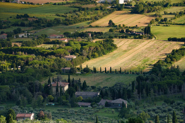 istock Panoramic view from Cortona, Italy, at summer 2117373400