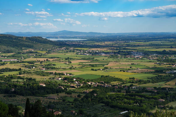 istock Panoramic view from Cortona, Italy, at summer 2117373950