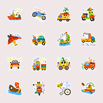 Transform your chats into a whimsical journey with our animated vehicle stickers From delightful road trips to zippy rockets and airborne escapades, this collection encompasses every mode of transportation imaginable.