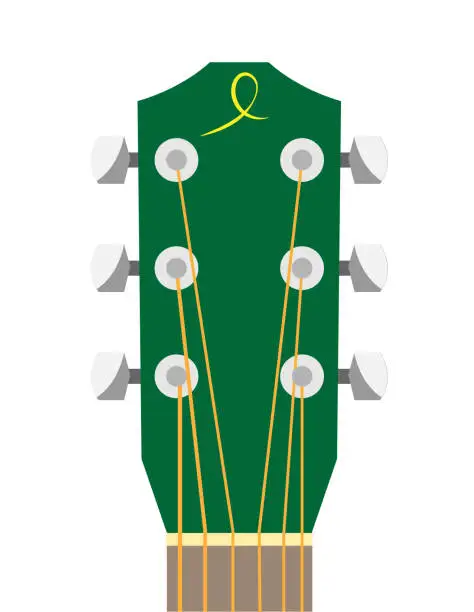 Vector illustration of Acoustic Guitar Detail Flat Style