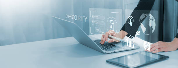 istock The concept of cybersecurity, encryption and security for user privacy, and safe internet access Cybernetics and future technologies, screen padlock. 2117431413