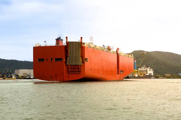 Vehicle transport ship from the port of Santos