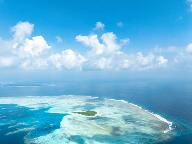 istock Aerial view of lagoon in Maldives 2117496867