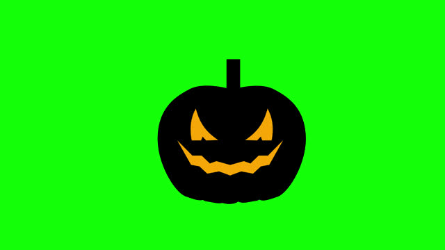 Autumn Halloween Pumpkin icon concept loop animation video with alpha channel
