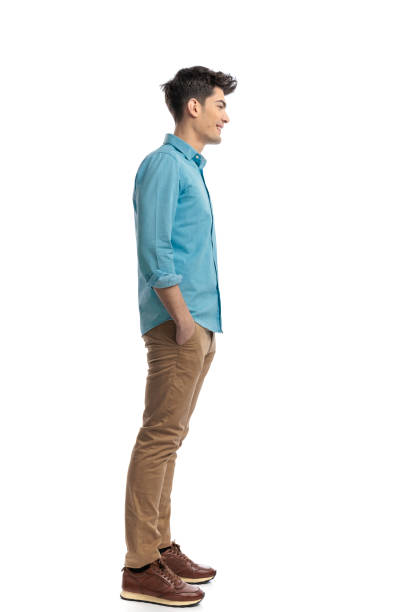 istock side view of relaxed casual man waiting in line 2117551361