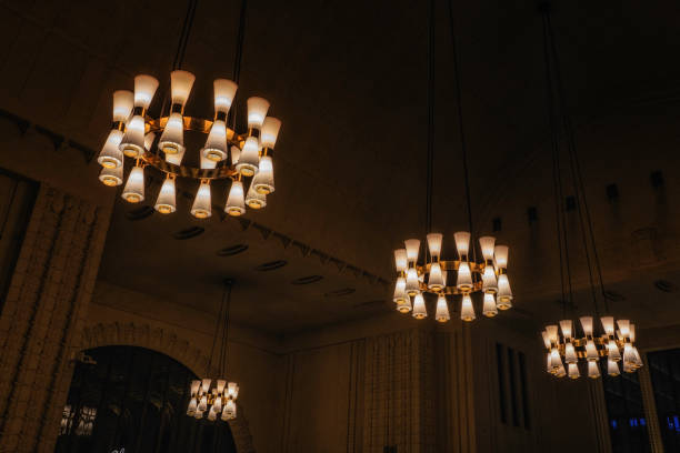 istock Interior Lamp Lights at Rautatieasema Train Station Helsinki 2117591724