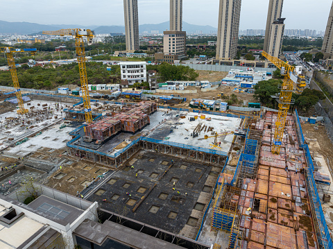 Aerial view of the housing construction site