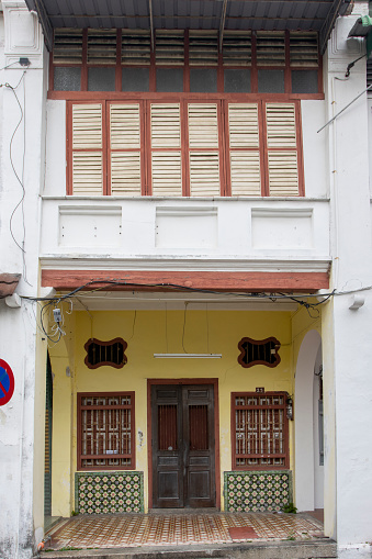 Chinese merchant house in the old disrict of George Town, Penang, Malaysia, Asia