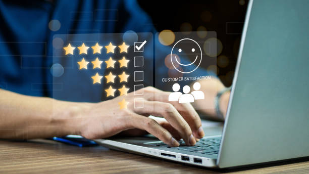 istock Customer Satisfaction Survey concept, 5-star satisfaction, Users Rate Service Experiences On Online Application, Customers Can Evaluate Quality Of Service Leading To Business Reputation Rating. 2117627335