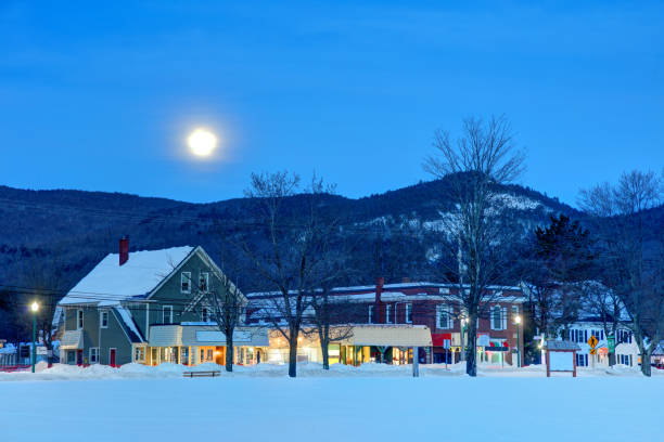 istock Full moon over North Conway, New Hampshire 2117630979