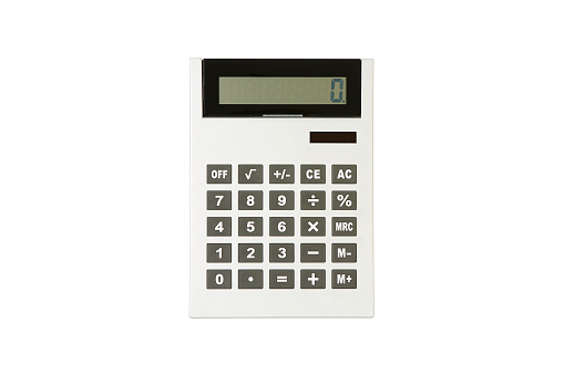 Calculator Over White Background