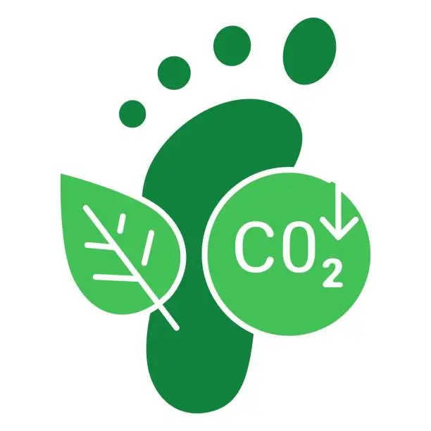 Vector illustration of Low Carbon Footprint. Eco-friendly Footprints: Reduce environmental impact with low carbon footprint initiatives.