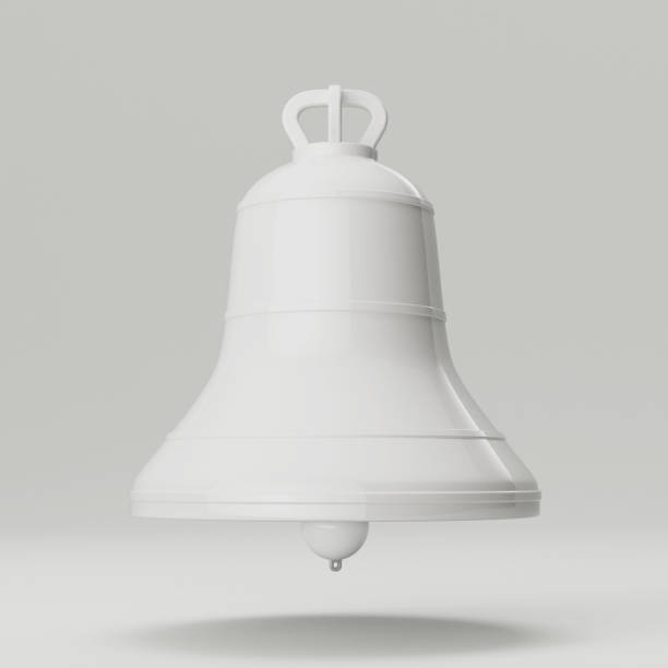 Ancient Monastery White Big Bell in Clay Duotone Style. 3d Rendering