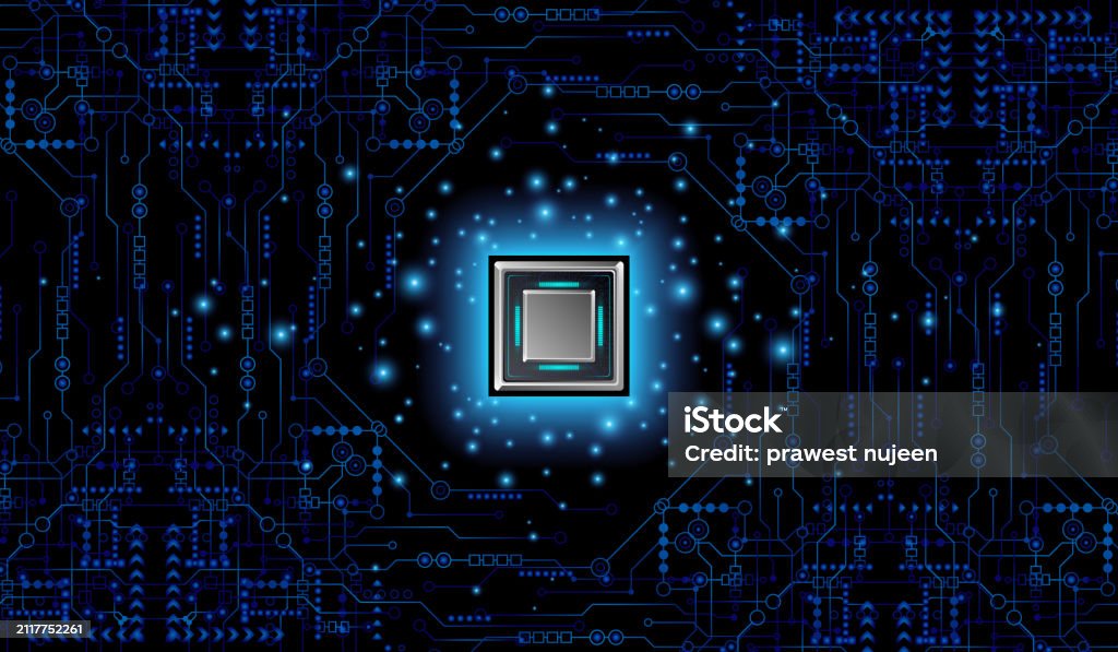 Cpu Chip On Motherboardcentral Computer Processors Cpu Concept Quantum ...