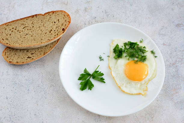 istock a plate with an egg and parsley on it 2117785349