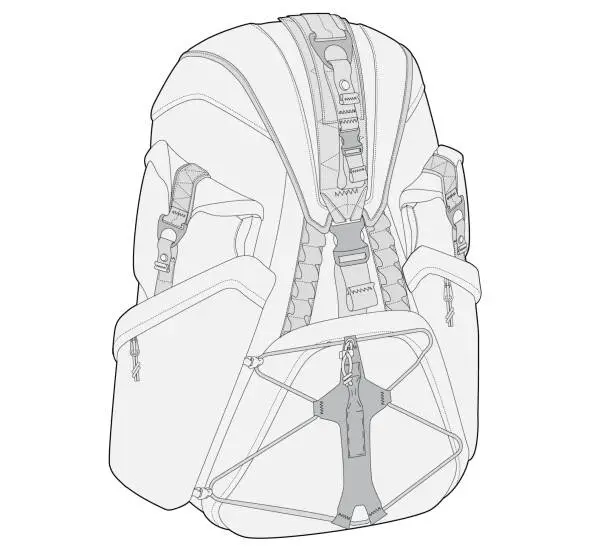 Vector illustration of Hiking Backpack Design Vector Template Illustration