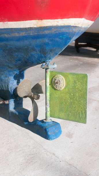 Rusty keel in a boat out of water