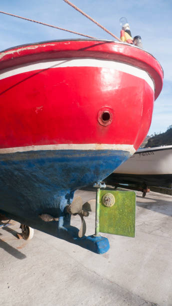 istock Rusty keel in a boat out of water 2117847965