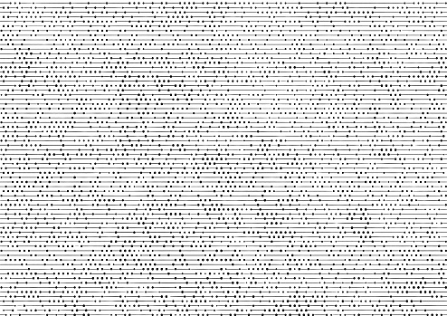 Black halftone lines and dots gradient pattern illustration on white background