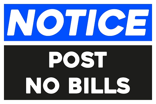 Post no bills notice sign