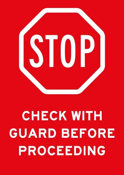 Vector illustration of Check with guard sign