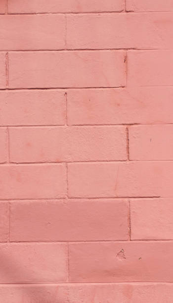 istock Pink paint block wall facade 2117902734
