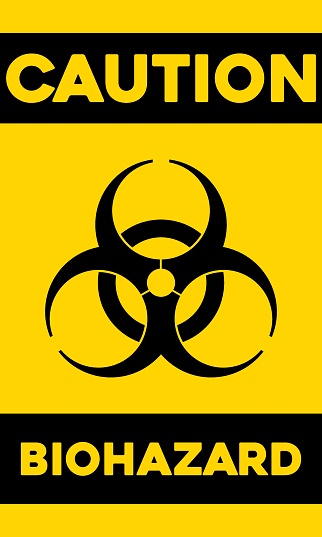 Biohazard caution poster or sign