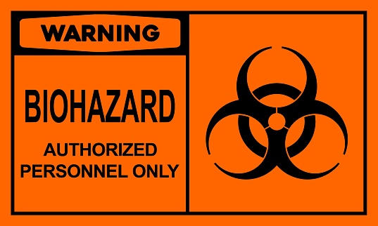 Biohazard danger warning sign