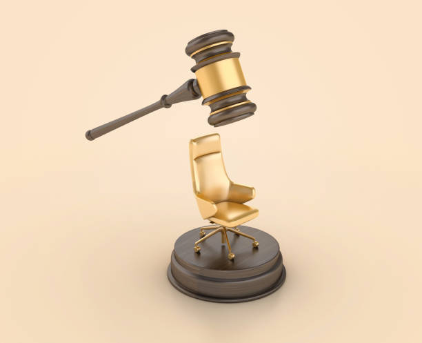 istock Office Chair with Legal Gavel 2117920943