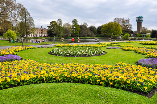 London, UK - April 2018: Kew botanical gardens in spring