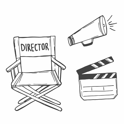 director chair vector sketch illustration